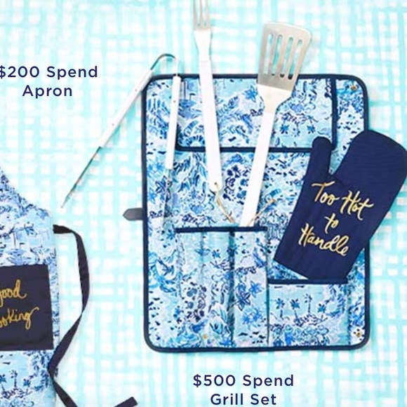 Lilly Pulitzer Accessories New Lilly Pulitzer Bbq Grill Set With Mitt Too Hot Poshmark